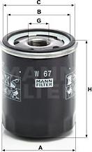 Mann-Filter W 67 - Yağ filtri furqanavto.az