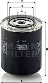 Mann-Filter W 1140 - Yağ filtri furqanavto.az