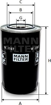 Mann-Filter W 1167 - Yağ filtri furqanavto.az
