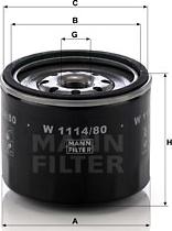 Mann-Filter W 1114/80 - Yağ filtri furqanavto.az