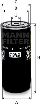 Mann-Filter W 11 102/18 - Yağ filtri furqanavto.az