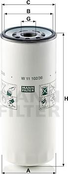 Mann-Filter W 11 102/36 - Yağ filtri furqanavto.az