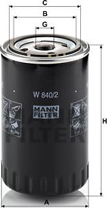 Mann-Filter W 840/2 - Yağ filtri furqanavto.az