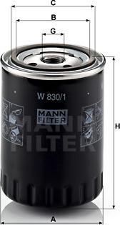 Mann-Filter W 830/1 - Yağ filtri furqanavto.az