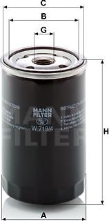 Mann-Filter W 719/4 - Yağ filtri furqanavto.az