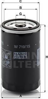 Mann-Filter W 719/15 - Yağ filtri furqanavto.az