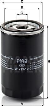 Mann-Filter W 719/12 - Yağ filtri furqanavto.az