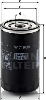 Mann-Filter W 719/30 - Yağ filtri furqanavto.az
