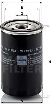 Mann-Filter W 719/33 - Yağ filtri furqanavto.az