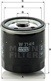 Mann-Filter W 714/4 - Yağ filtri furqanavto.az