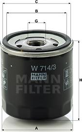 Mann-Filter W 714/3 - Yağ filtri furqanavto.az