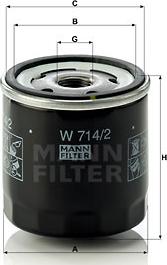 Mann-Filter W 714/2 - Yağ filtri furqanavto.az