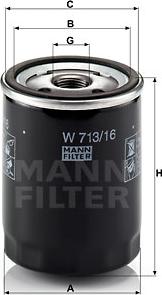 Mann-Filter W 713/16 - Yağ filtri furqanavto.az