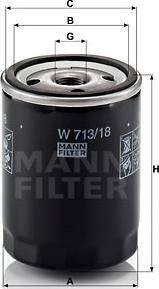 Mann-Filter W 713/18 - Yağ filtri furqanavto.az