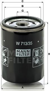 Mann-Filter W 713/35 - Yağ filtri furqanavto.az