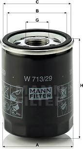 Mann-Filter W 713/29 - Yağ filtri furqanavto.az