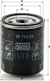 Mann-Filter W 713/28 - Yağ filtri furqanavto.az