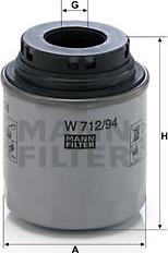 Mann-Filter W 712/94 - Yağ filtri furqanavto.az