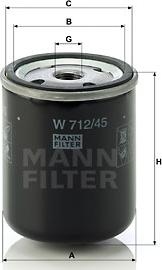 Mann-Filter W 712/45 - Hidravlik Filtr, avtomatik transmissiya furqanavto.az