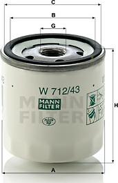 Mann-Filter W 712/43 (10) - Yağ filtri furqanavto.az