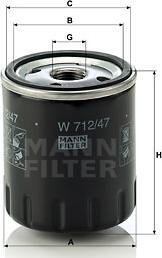 Mann-Filter W 712/47 - Yağ filtri furqanavto.az