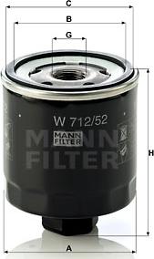 Mann-Filter W 712/52 - Yağ filtri furqanavto.az