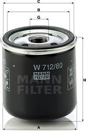 Mann-Filter W 712/80 - Yağ filtri furqanavto.az