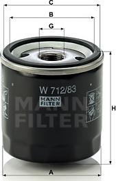 Mann-Filter W 712/83 - Yağ filtri furqanavto.az