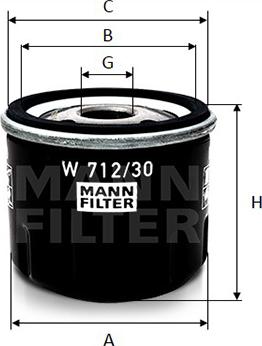 Mann-Filter W 712/30 - Yağ filtri furqanavto.az