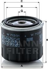 Mann-Filter W 712/31 - Yağ filtri furqanavto.az