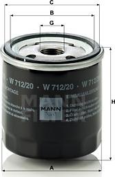 Mann-Filter W 712/20 - Yağ filtri furqanavto.az
