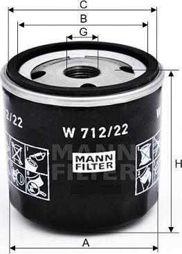 Mann-Filter W 712/22 - Yağ filtri furqanavto.az