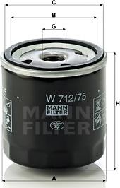 Mann-Filter W 712/75 - Yağ filtri furqanavto.az
