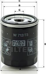 Mann-Filter W 712/73 - Yağ filtri furqanavto.az