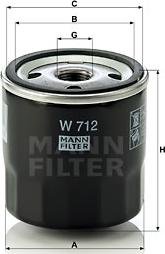Mann-Filter W 712 - Yağ filtri furqanavto.az