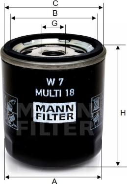 Mann-Filter W 7 MULTI 18 - Yağ filtri furqanavto.az