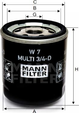 Mann-Filter W 7 MULTI 3/4-D - Yağ filtri furqanavto.az