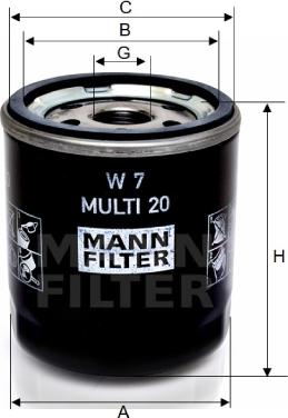Mann-Filter W 7 MULTI 20 - Yağ filtri furqanavto.az