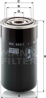Mann-Filter WDK 950/1 - Yanacaq filtri furqanavto.az