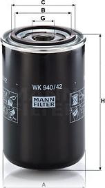 Mann-Filter WK 940/42 - Yanacaq filtri furqanavto.az