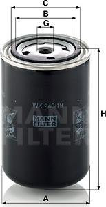 Mann-Filter WK 940/19 - Yanacaq filtri furqanavto.az