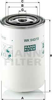 Mann-Filter WK 940/15 - Yanacaq filtri furqanavto.az