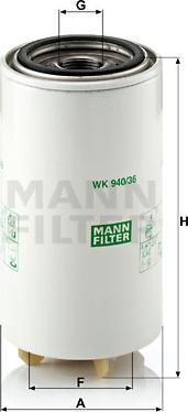 Mann-Filter WK 940/36 x - Yanacaq filtri furqanavto.az