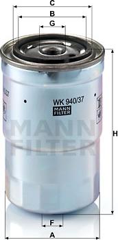 Mann-Filter WK 940/37 x - Yanacaq filtri furqanavto.az