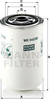Mann-Filter WK 940/20 - Yanacaq filtri furqanavto.az