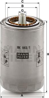 Mann-Filter WK 943/1 - Yanacaq filtri furqanavto.az