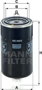 Mann-Filter WK 950/6 - Yanacaq filtri furqanavto.az