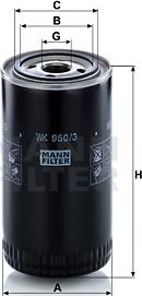 Mann-Filter WK 950/3 - Yanacaq filtri furqanavto.az
