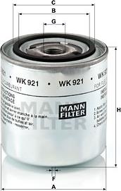 Mann-Filter WK 921 - Yanacaq filtri furqanavto.az