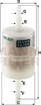 Mann-Filter WK 42/1 - Yanacaq filtri furqanavto.az